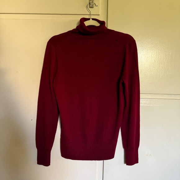 J. Crew Dark Red Merino Wool Blend Turtleneck Sweater Size Large - Picture 6 of 12